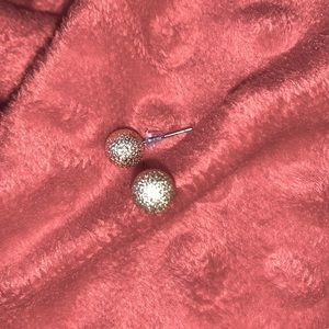 8mm Texture Gold Stud Errings